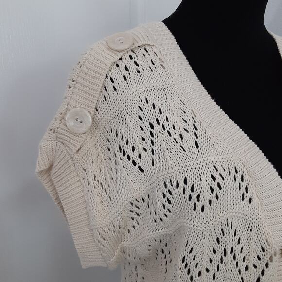 Gina Benotti Crochet Knit Kaftan Sweater Dress Swim Cover Up Bohemian Resort - Picture 3 of 9